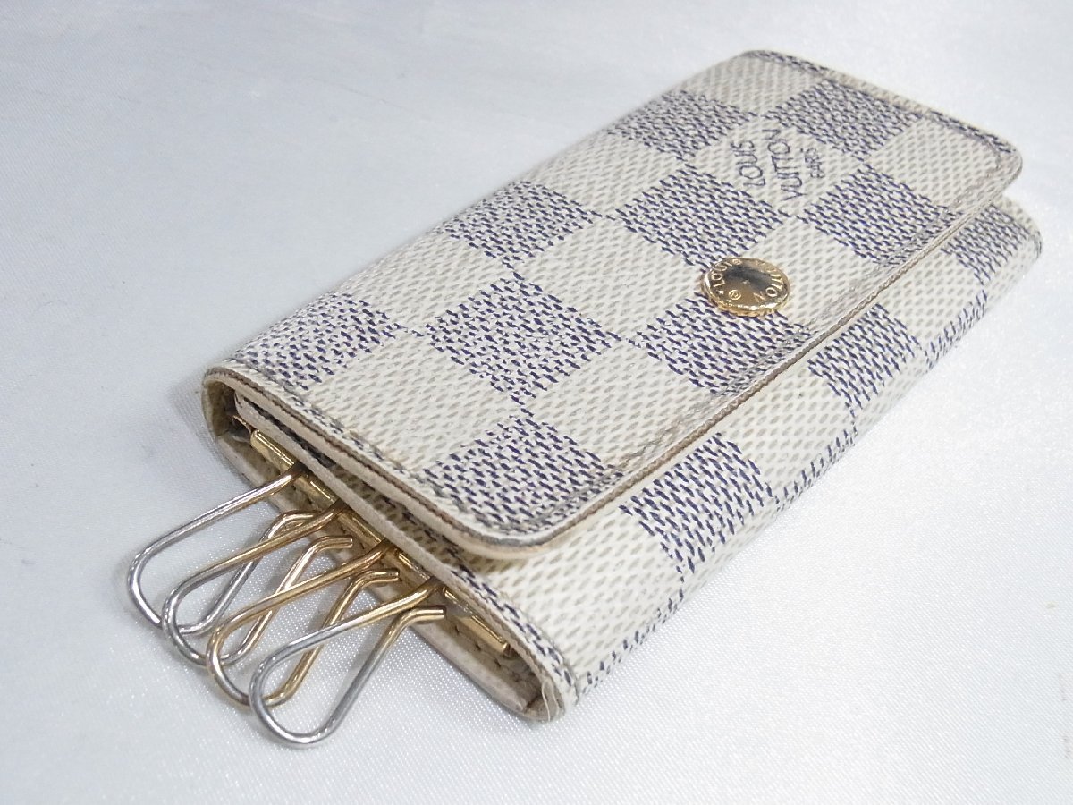 ルイヴィトン LOUISVUITTON 4連キーケース ミュルティクレ4 PVCレザー ダミエ・アズール N60020 ＦＬ3047 中古良品の画像1