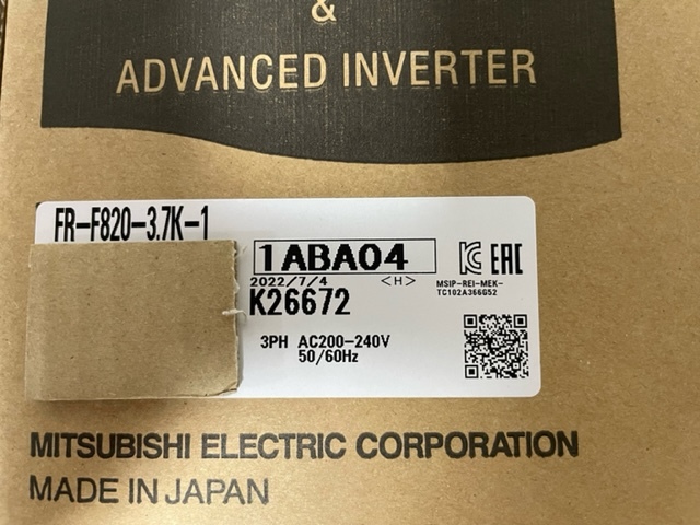 国内正規品 三菱電機 インバーター FR-F820-3.7k-1 未開封-