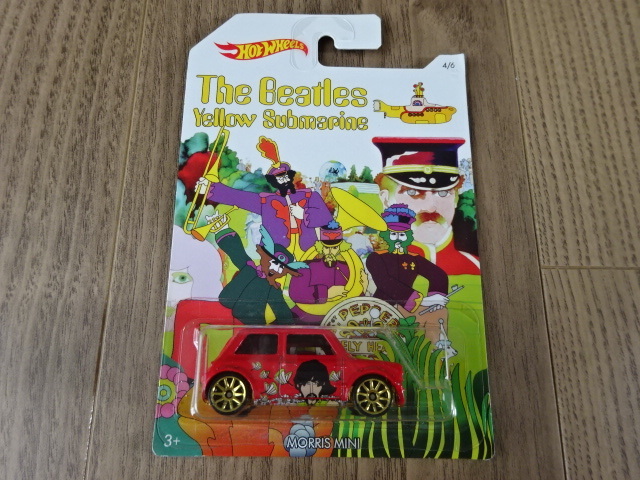 ホットウイール モーリス ミニ ビートルズ イエロー・サブマリン Hot WHeeLS MORRIS MINI The Beatles Yellow Submarins Toy car Miniature_画像1