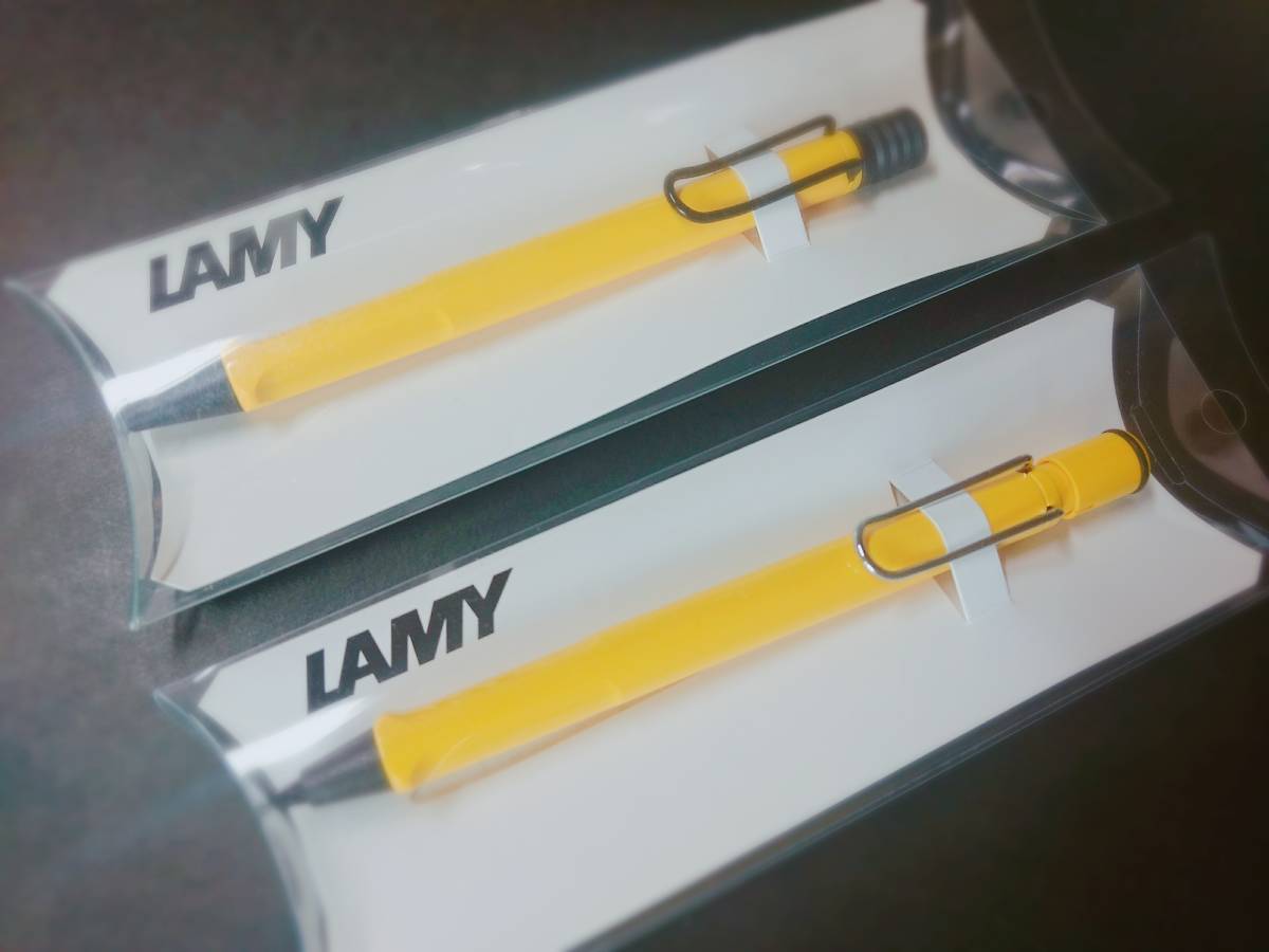 Lamy ■ Сафари Желтая мяч Печка Черный клип + острый ручка ● Deadstock Keon