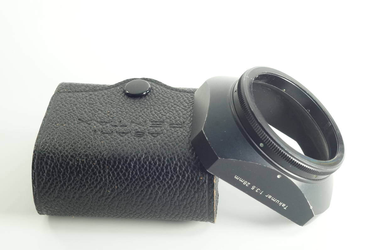 hiC-03★送料無料 美品★Super Takumar 28mm F3.5 SMC Takumar 28mm F3.5 ペンタックス 金属製角型レンズフード_画像1