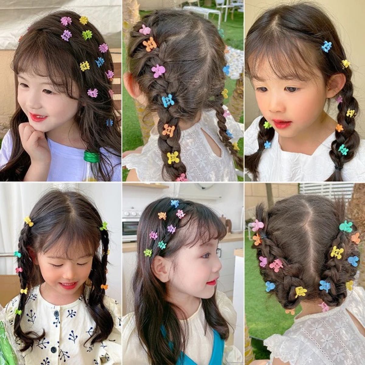 20個セット☆ お花 ビビット ヘアクリップ カラフル ミニ バンスクリップ