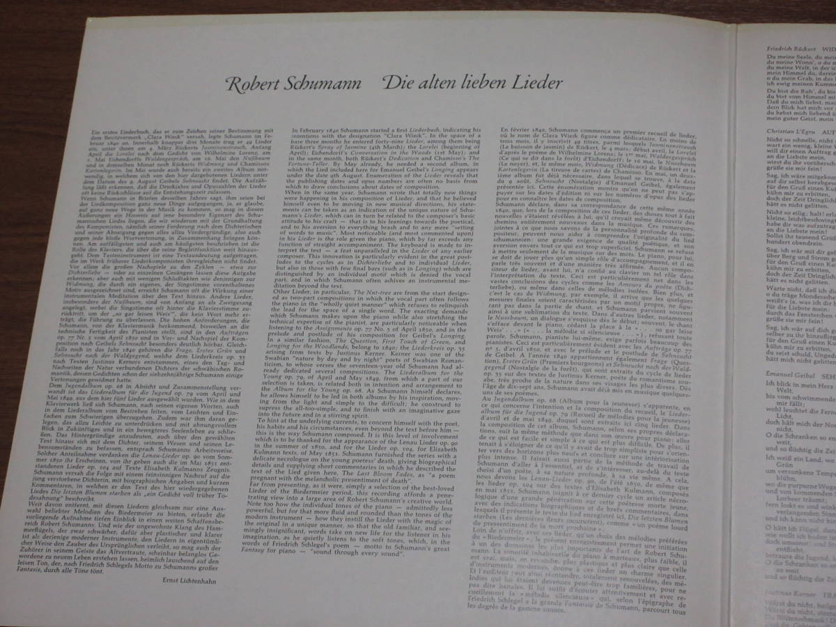 ◆独HARMONIA MUNDI エリー・アメリング（ソプラノ）シューマン歌曲集 ELLY AMELING オリジナル盤 ゴールド・ラベルの画像3