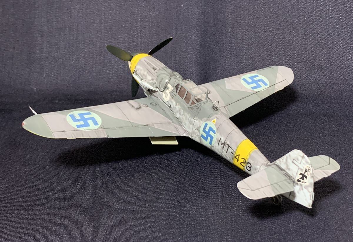 完成品 ハセガワ使用 1/48 メッサーシュミット Bf109G-6 フィンランド空軍 MT-423 レイノ上級軍曹機の画像2