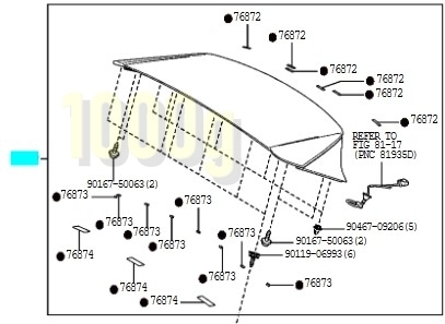 【トヨタ純正新品】TOYOTA 未使用品 ★大人気商品★ ハリアー80 PHEV Ｚグレード用 リアスポイラー ハイマウントセット ロングハイマウント_画像6