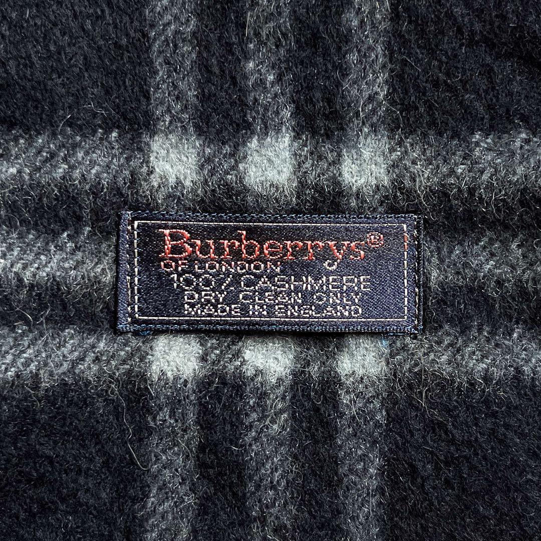 BURBERRYSバーバリーズ カシミア% ノバチェック マフラー 紺