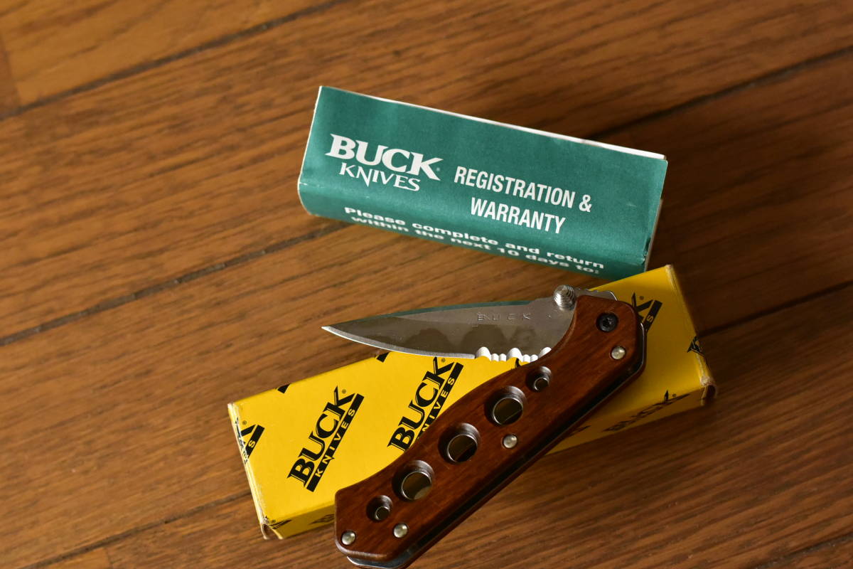 未使用に近い BUCK(バック) USA製 ウッドグリップナイフ　小型　美杢