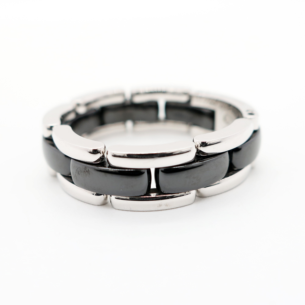 [ Tempaku ] Chanel Ultra ring K118WG black ceramic ring declared size T69 12.9g accessory men's J2871