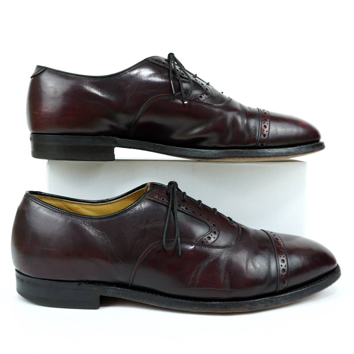 Johnston & Murphy Heritage Cap Toe Shoes 1990s US9.0D ジョンストンアンドマーフィー ヘリテージ ストレートチップ 1990年代 革靴