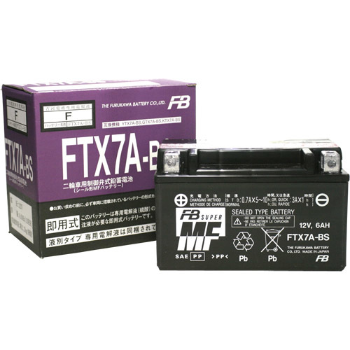 古河電池(フルカワデンチ) バイク バッテリー FTX7A-BS (YTX7A-BS 互換) 液別 密閉型MFバッテリー_画像1