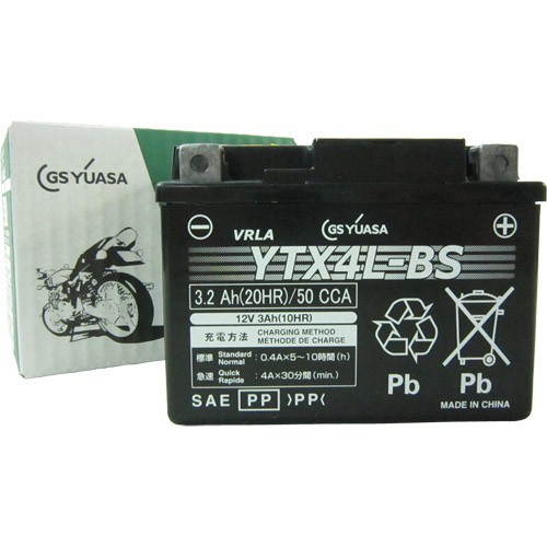 GSユアサ(ジーエスユアサ) バイク YTX4L-BS VRLA(制御弁式)バッテリー 液別 密閉型MFバッテリー_画像1