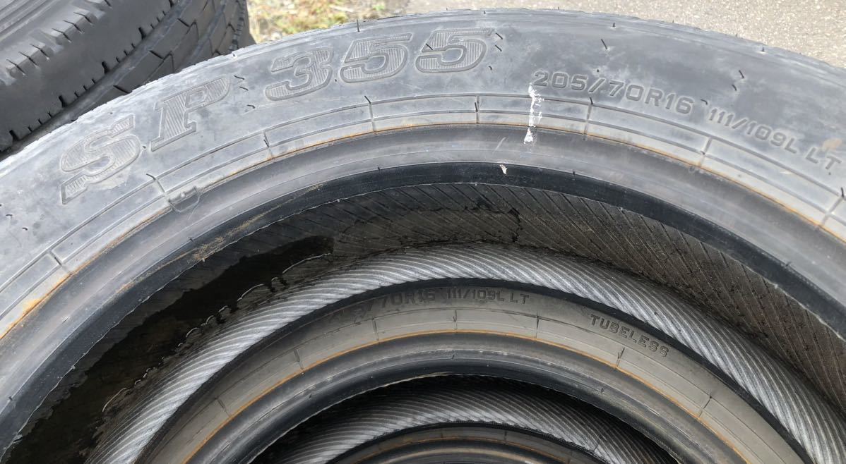 ダンロップ DUNLOP 205/70R16 111/109L 2014年式 SP355 6本セット 約7