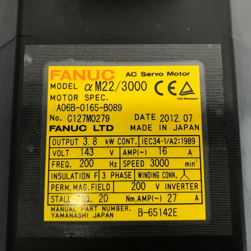 送料無料!!　FANUC　サーボモータ　A06B-0165-B089　未使用品 【2211500591】_画像3