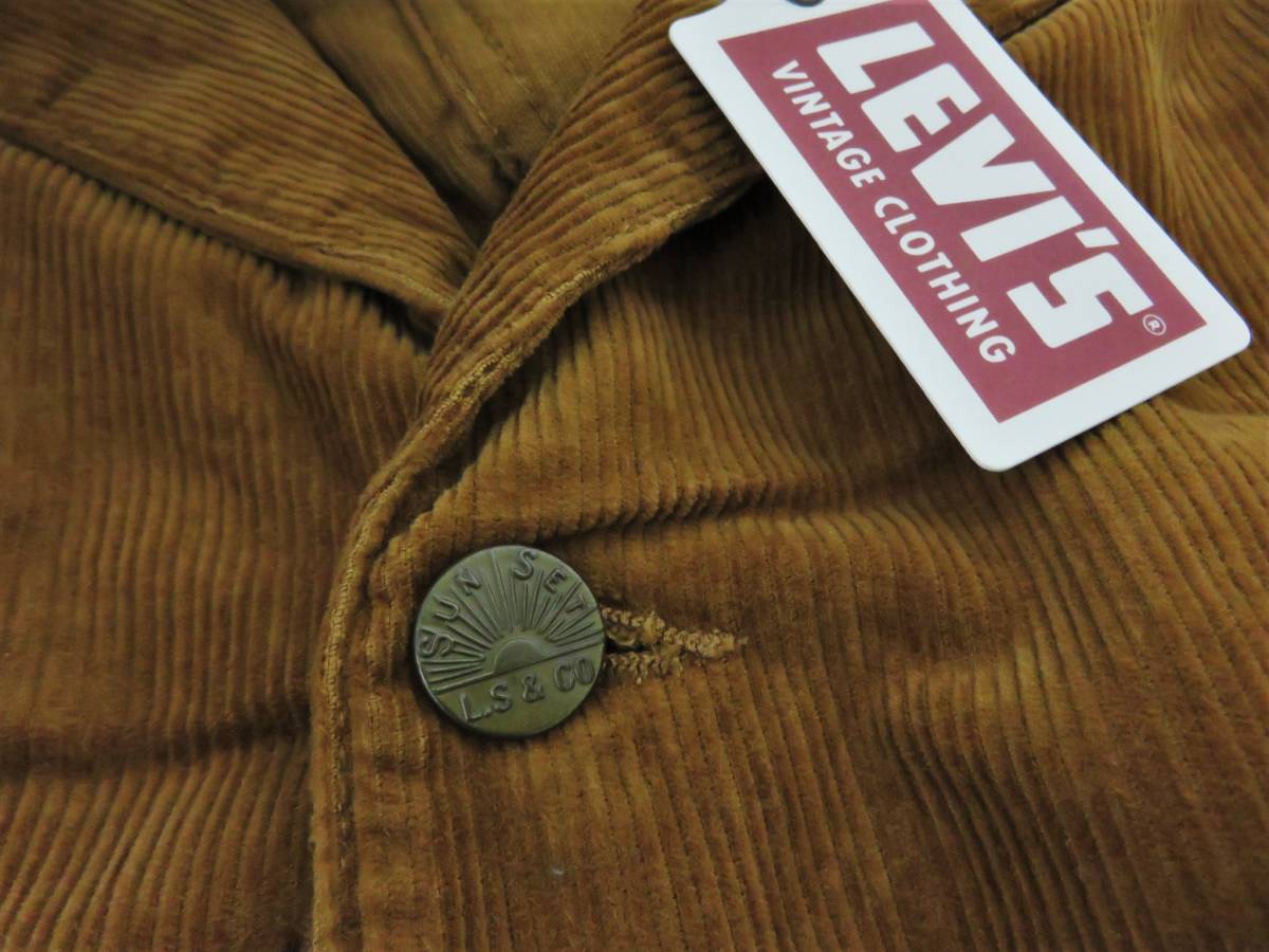 送料無料 定価4万 新品 LEVI'S VINTAGE CLOTHING 1920's SUNSET コート L ブラウン リーバイス コーデュロイ ジャケット サンセット LVC_画像6