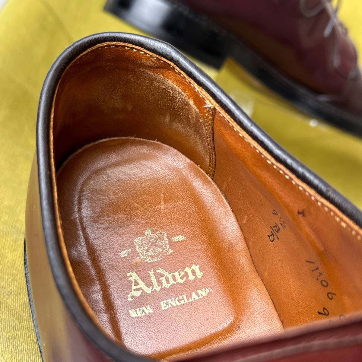 Alden オールデン 990 ホーウィン社 シェルコードバン プレーントゥレザーシューズ 9.5 D USA製 27.5 28.0相当 ビジネス_画像6