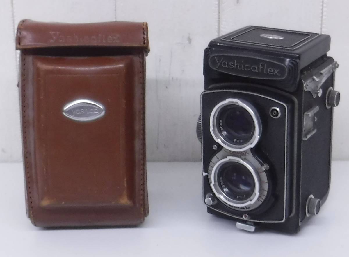 当時物 ＊レトロ2眼レフカメラ ＊YASHICA FLEX COPAL 1:3.5 f=80mm ＊本革カバー付き ＊ジャンク品 ＊アンティーク コレクション_画像1