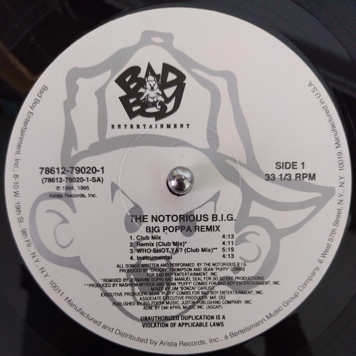 12inch US盤 シュリンク残/NOTORIOUS BIG BIG POPPA REMIX_画像4