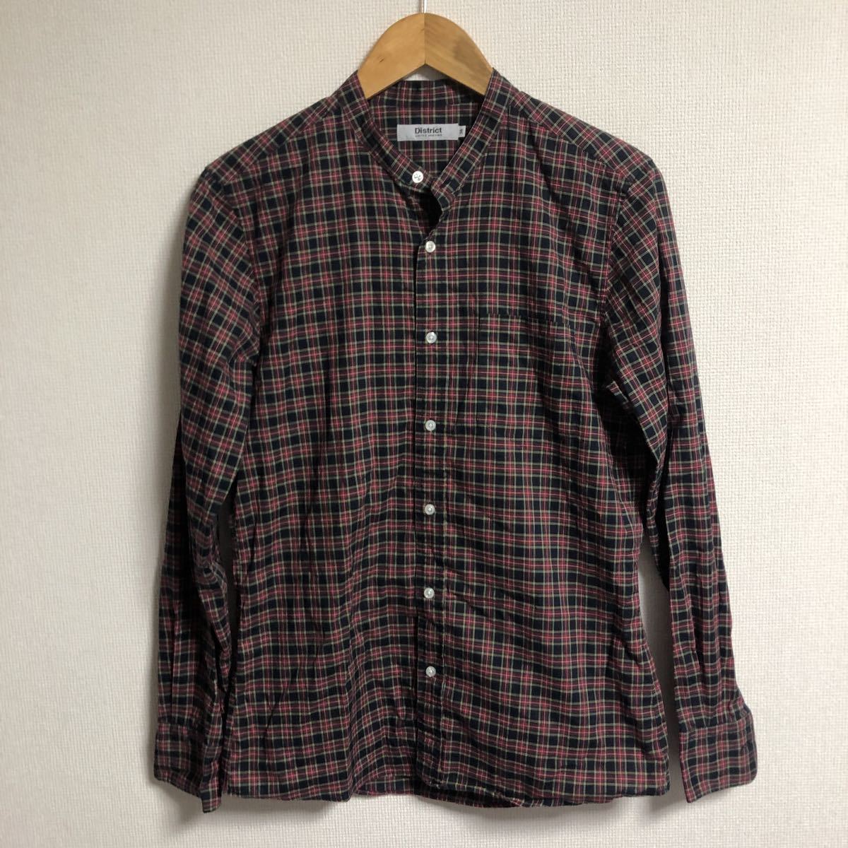 定番】district united arrows ラウンドカラーシャツ 長袖 ディス
