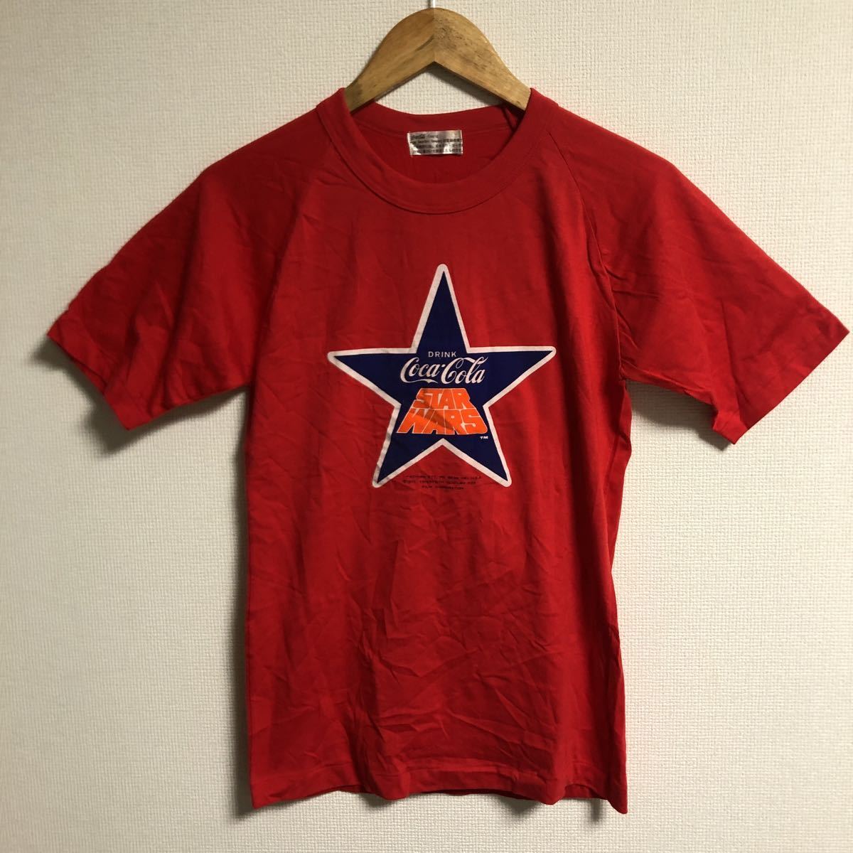 【超レア】スターウォーズ コカ・コーラ ノベルティー Tシャツ 1977 マクレガー　美品　赤　半袖Tシャツ　sサイズ