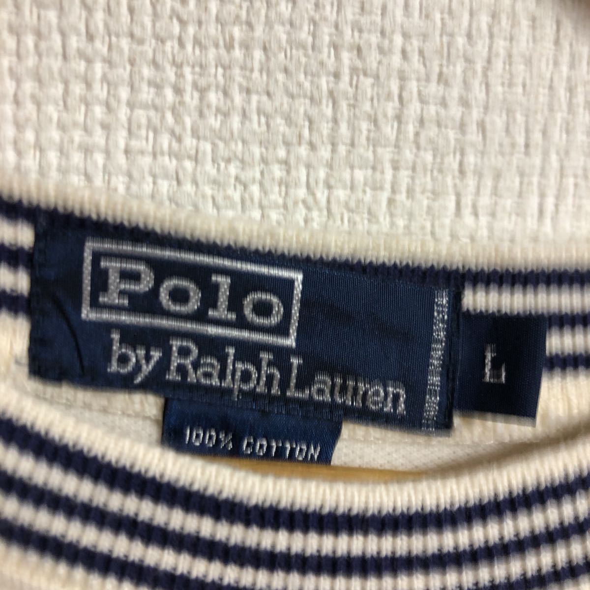 【US古着】 Ralph Lauren 半袖Tシャツ　鹿の子　ベージュ　生成り　Lサイズ　刺繍　polo by Ralph Lauren blake_画像5