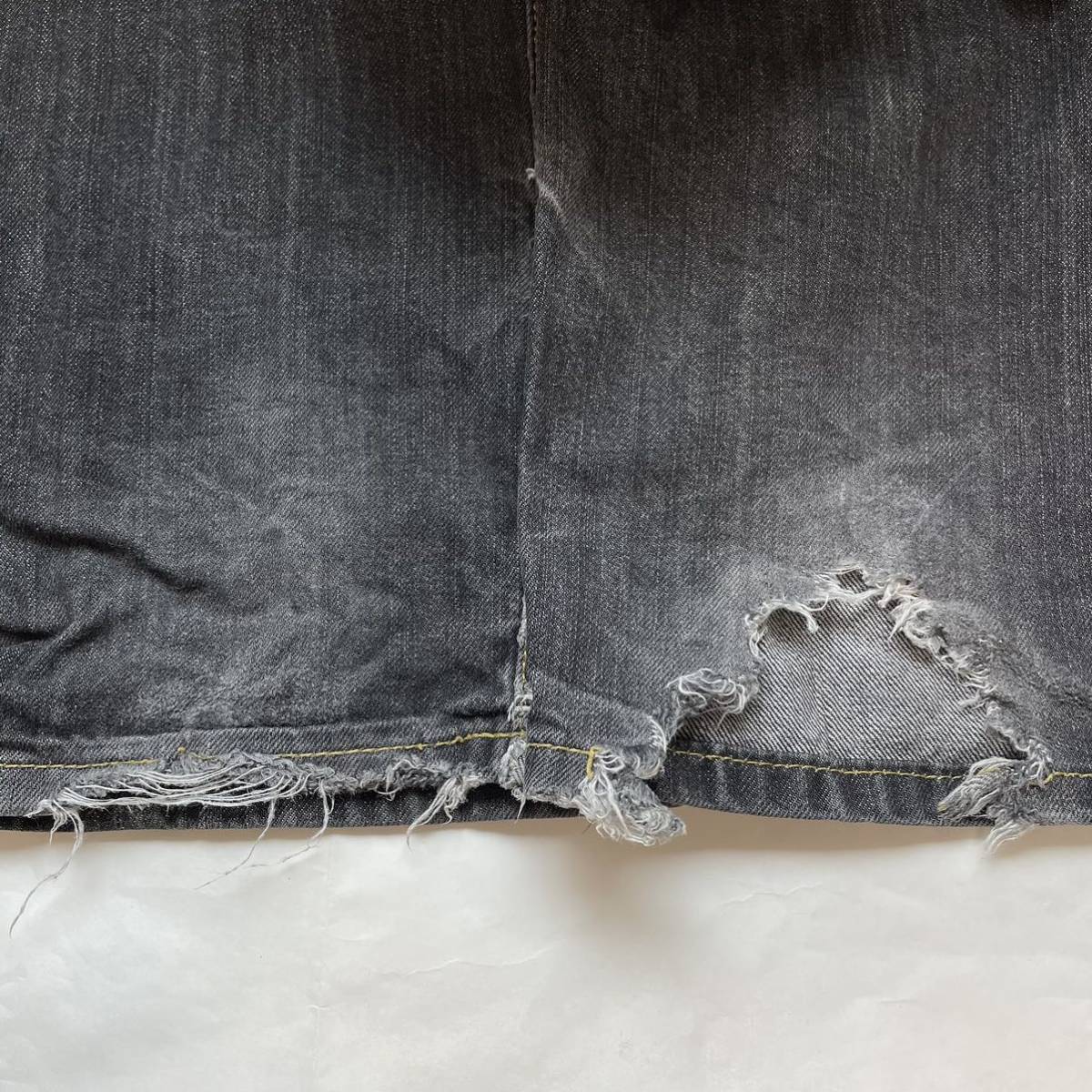 *LRGe искусственная приманка ruji-* Denim джинсы G хлеб брюки низ распорка Logo вышивка стежок черный размер 32 /TT6297