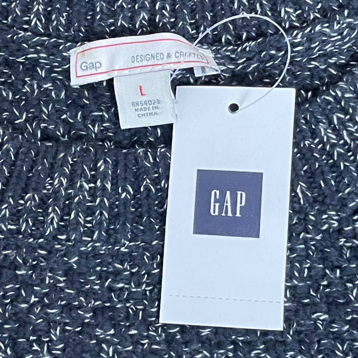 新品タグ付き★GAP ギャップ★クルーネック ニット セーター メランジ ネイビー コットン トップス 男女兼用 L/YY6364_画像5