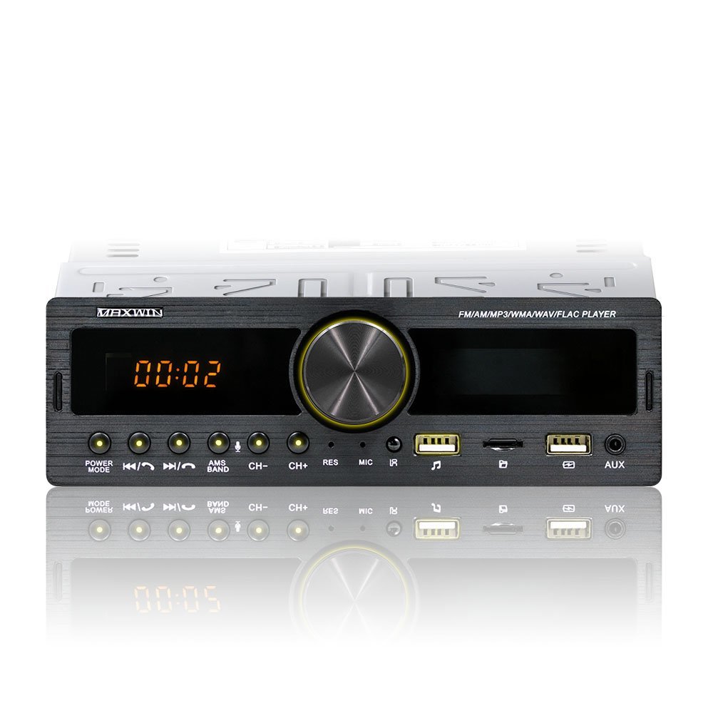 MAXWIN 1DIN メディアプレーヤー スマホ接続 Bluetooth装備 USB/SDスロット 4スピーカー接続可 12V FM/AMラジオチューナー 1DIN008_画像1