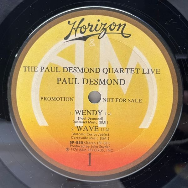 【プロモ】2LP 初版サンライズ USオリジナル PAUL DESMOND Live ('75 Horizon) at Bourbon Street, Live ポール・デスモンド 傑作ライヴ_画像4