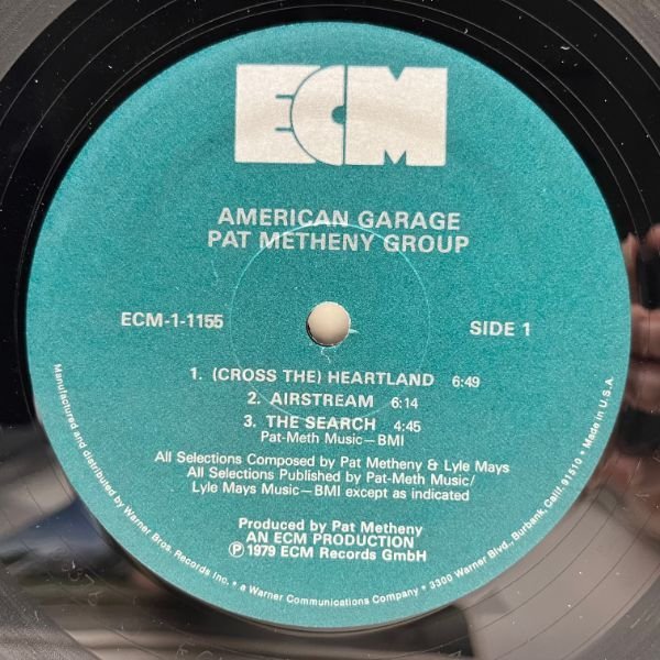 Cut無し!美品! 両面 RL刻印 (Bob Ludwig Hot Mix) 高音質 USオリジナル PAT METHENY American Garage ('79 ECM) 全編Lyle Maysとの共作の画像3
