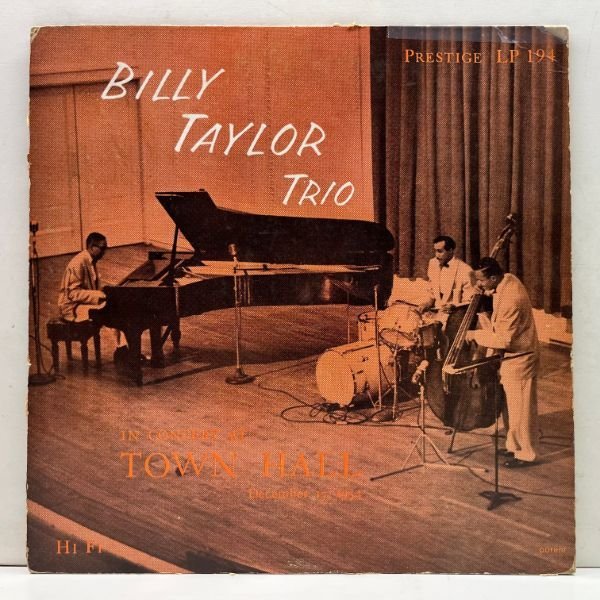 Rare!! 10'' 原盤 FLAT 手書きRVG 耳 USオリジナル BILLY TAYLOR TRIO In Concert At Town Hall (Prestige 194) w/ Earl May, Percy Brice_画像1