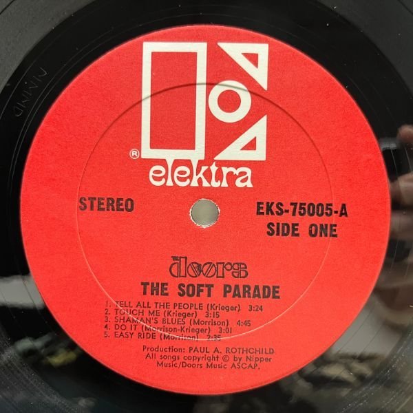  rare . rim character less! beautiful record! USo Rige Big-E red labeTHE DOORS The Soft Parade (\'69 Elektra) rare inner attaching door z| soft *pare-do