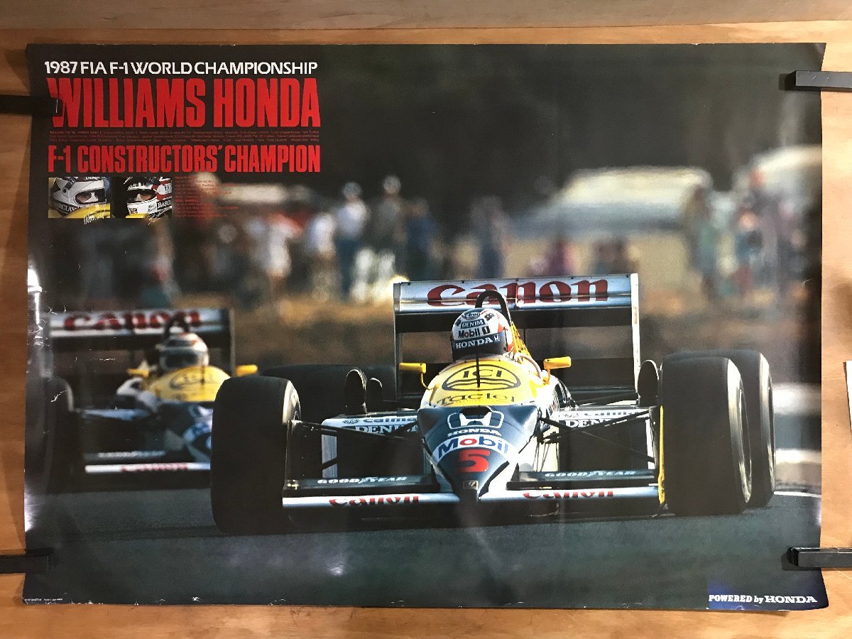 BP-589 ■送料込■ 1987 FIA F-1 WORLDCHAMPIONSHIP HONDA ネルソン・ピケ ナイジェル・マンセル 印刷サイン 大型サイズ ポスター/くMAら_画像1