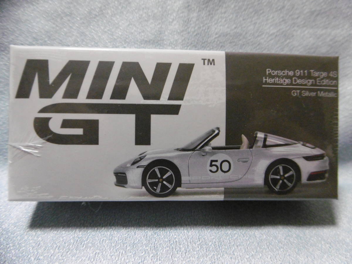 未開封新品 MINI GT 507 Porsche 911 Targe 4S Heritage Design Edition GT Silver Metallic 左ハンドルの画像1