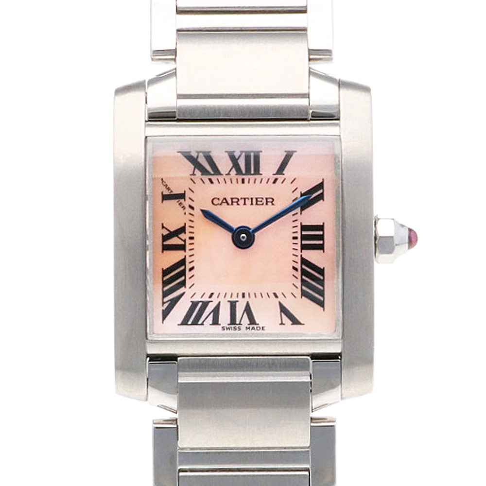 カルティエ タンクフランセーズ SM 腕時計 ステンレススチール 2384 クオーツ 1年保証 CARTIER 【中古】 美品
