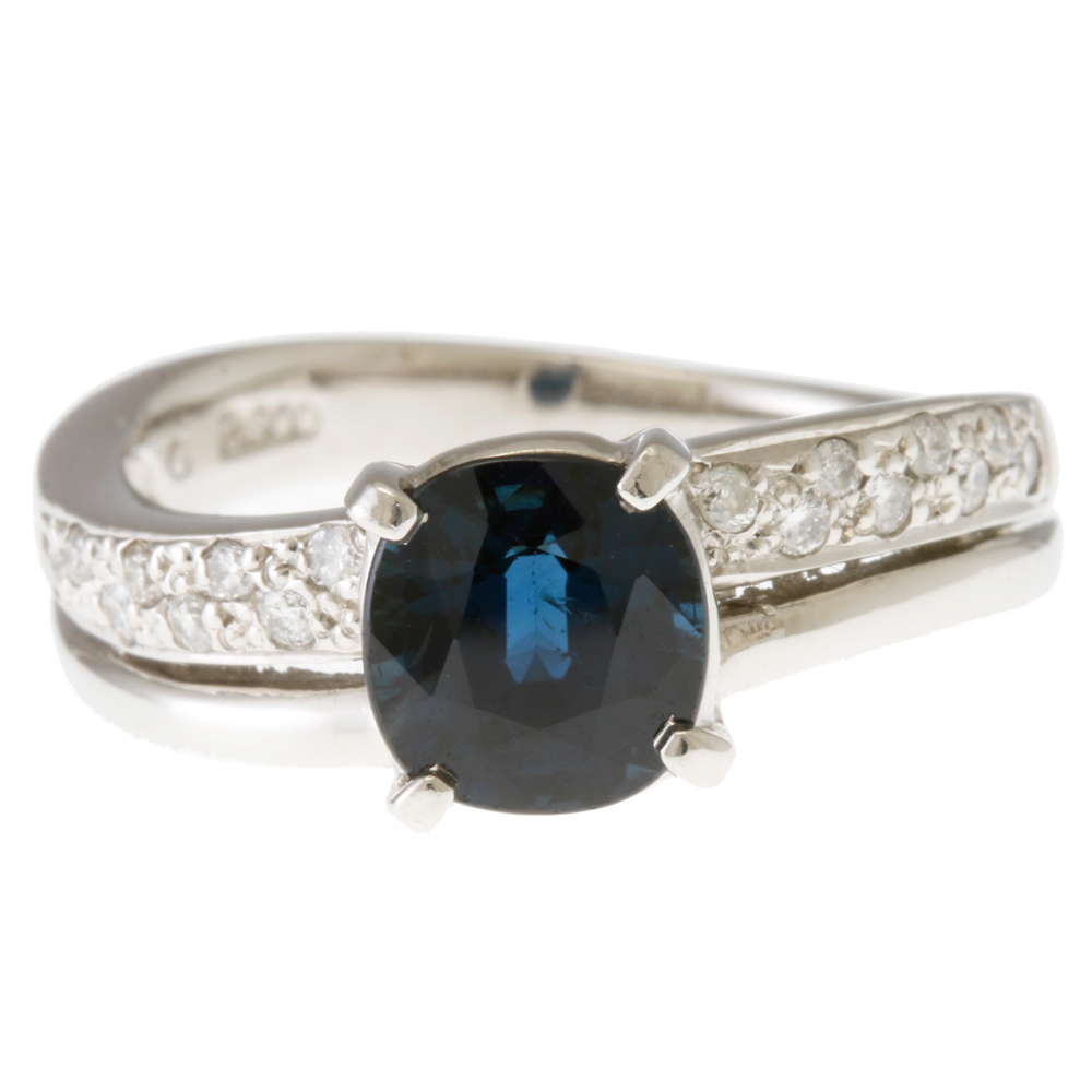 世界有名な サファイア Pt900プラチナ 11号 リング・指輪 ダイヤモンド