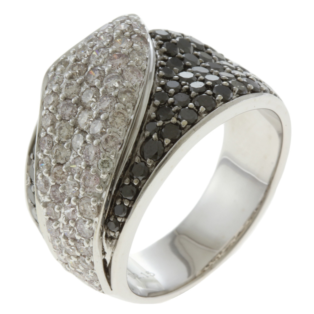 新しい 14号 リング・指輪 パヴェ ブラックダイヤモンド 18金 美品