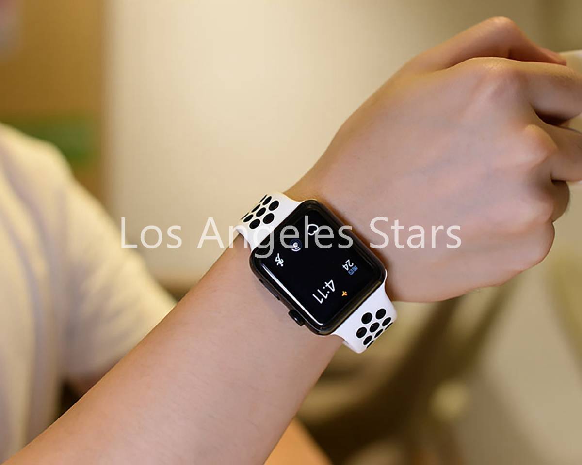 Apple Watch band アップルウォッチ シリコン バンド se series6 5 4 3 2 1 38mm 40mm スポーツ ベルト 交換 白 黒の画像8