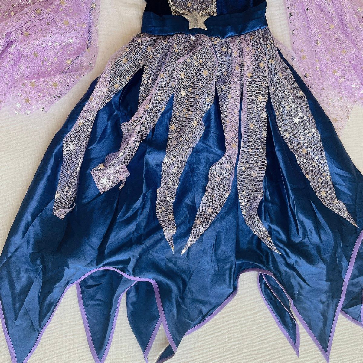 ハロウィン 子供用 コスプレ 衣裳 魔女 魔法使い 3点セット ブルー パステルカラー コスチューム コスプレ衣装