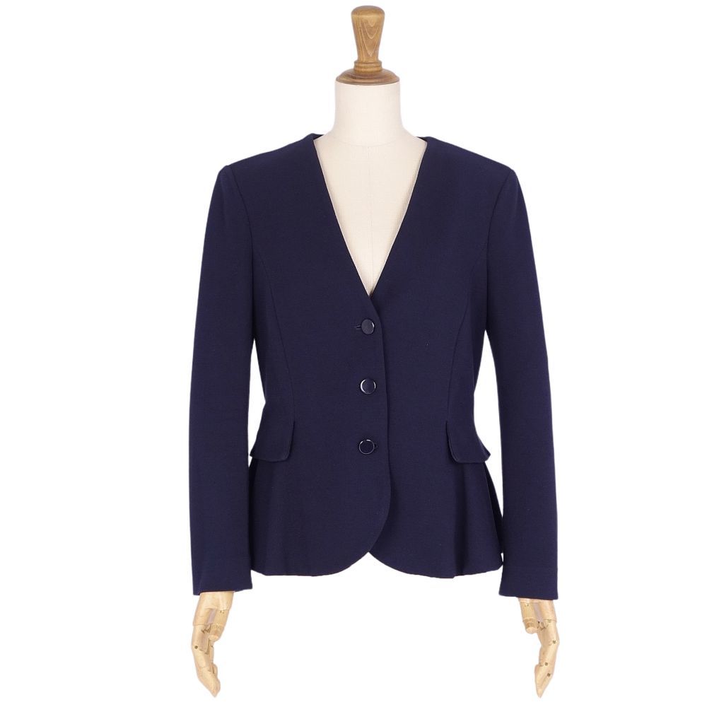  beautiful goods Armani ko let's .-niARMANI COLLEZIONI jacket no color plain outer lady's 42 navy cg08ed-rm10e25431