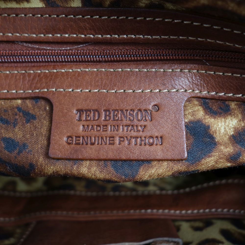 美品 パイソンレザー PYTHON バッグ TED BENSON セミショルダーバッグ ヘビ革 カバン レディース イタリア製 ブラウン cg06mb-rm04e24830_画像10