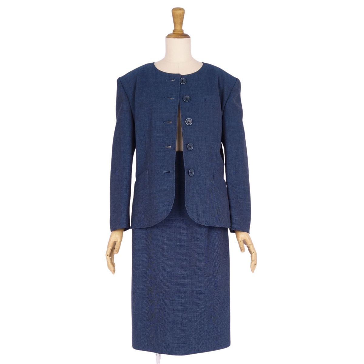 美品 Vintage クリスチャンディオール Christian Dior セットアップ スカートスーツ ジャケット スカート 無地 ウール M cg06dm-rm11f04749_画像3