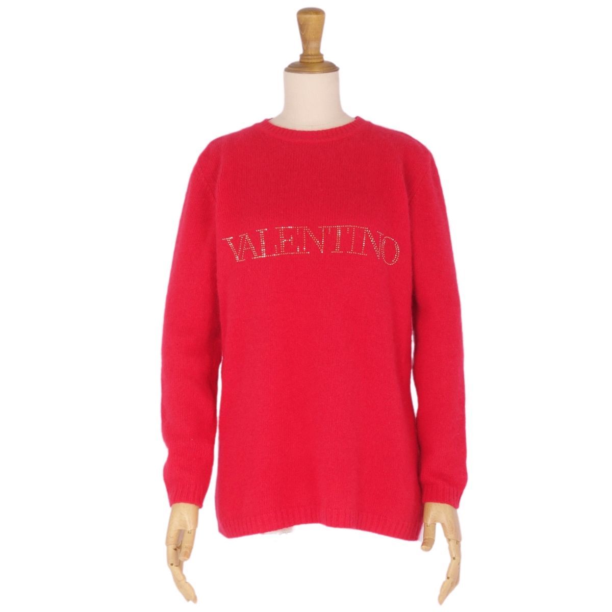美品 Vintage ヴァレンティノ ガラヴァーニ Valentino Garavani ニット セーター 長袖 ロゴ トップス レディース 42 赤 cg08dm-rm11f05763_画像2