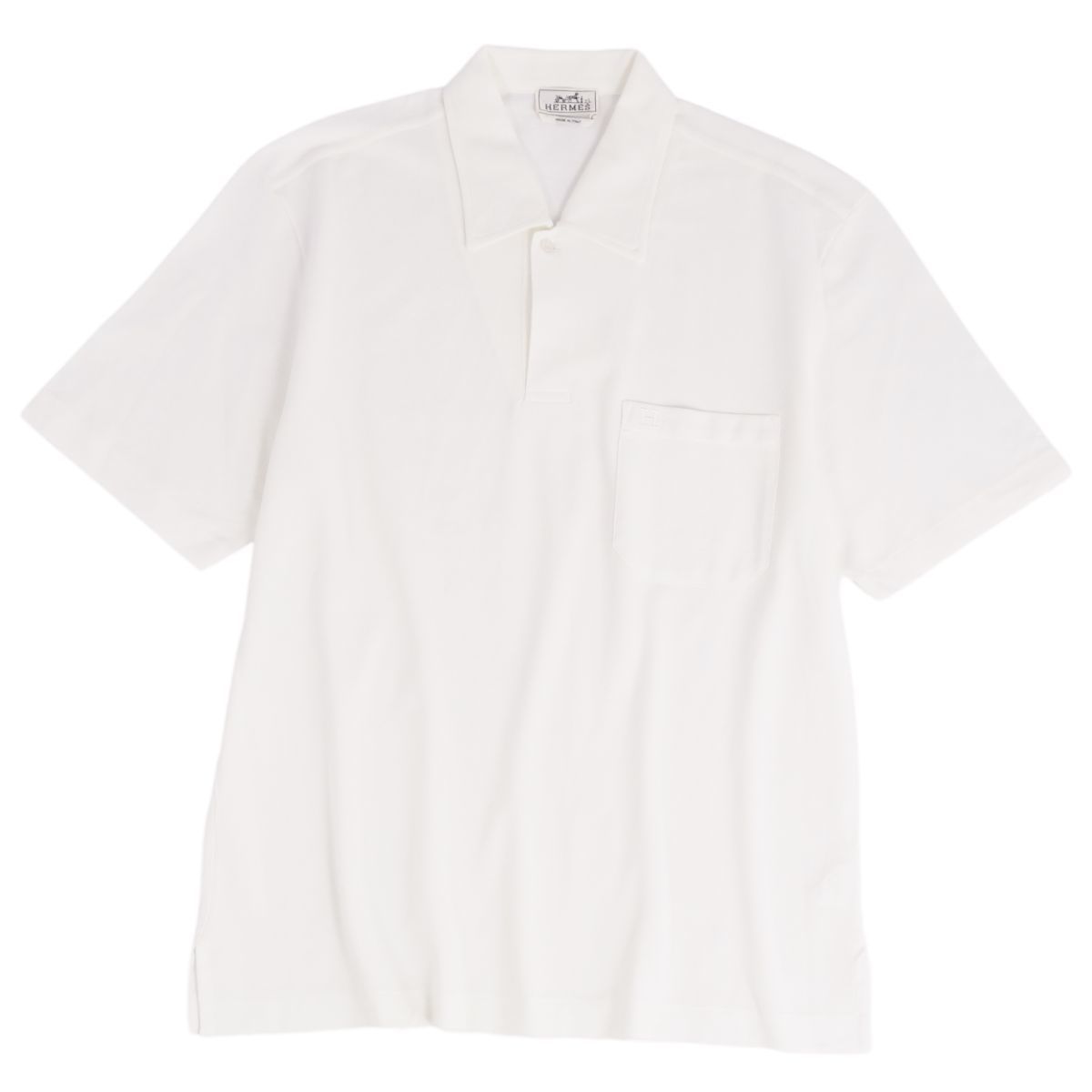 売上実績NO.1 メンズ トップス 鹿の子 Hロゴ刺繍 ショートスリーブ 半袖 ポロシャツ シャツ HERMES エルメス XL cg09me-rm04f05904 ホワイト 半袖シャツ