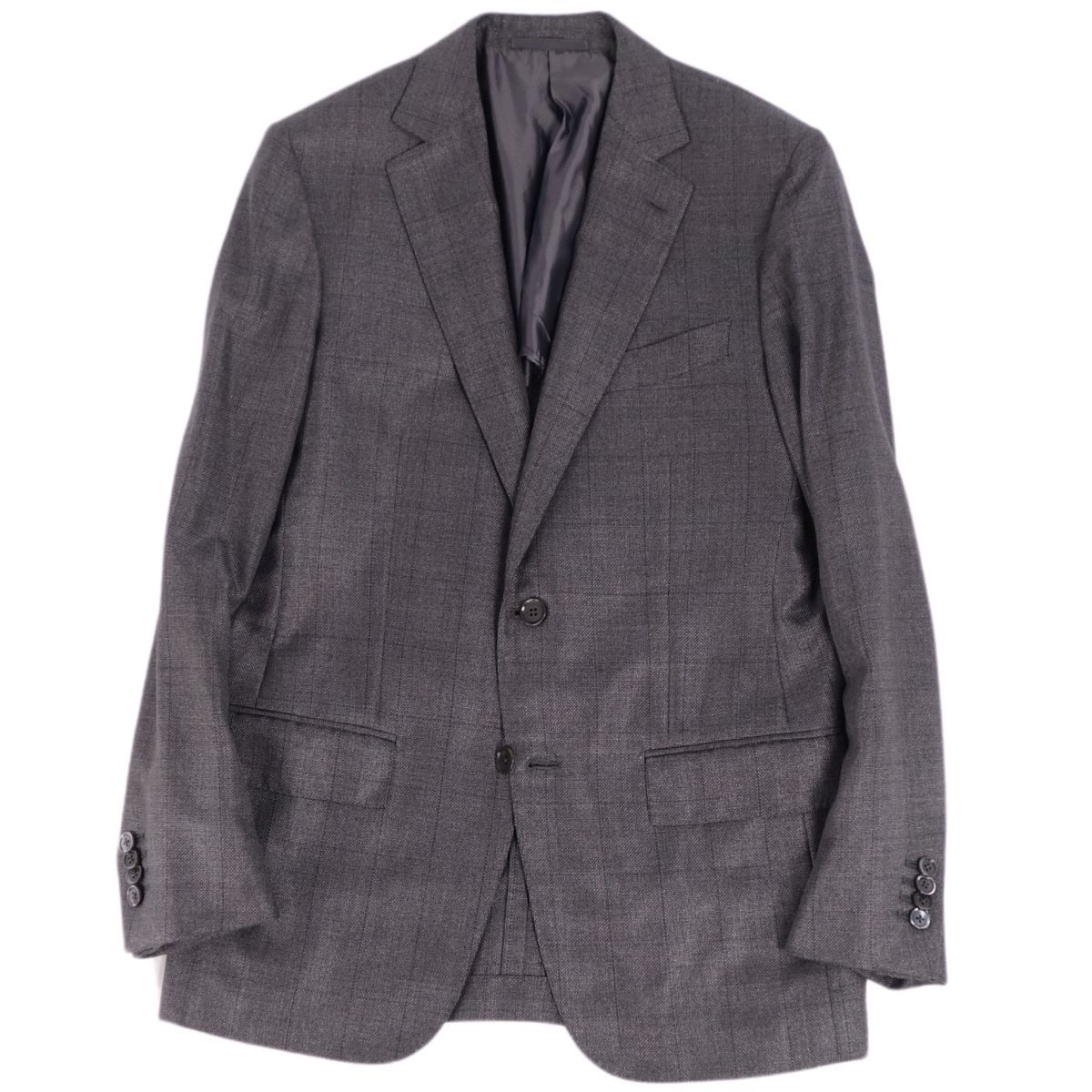 美品 エルメネジルドゼニア Ermenegildo Zegna ジャケット テーラード シングル 背抜き アウター メンズ 46 グレー cg09dl-rm11f06258_画像1