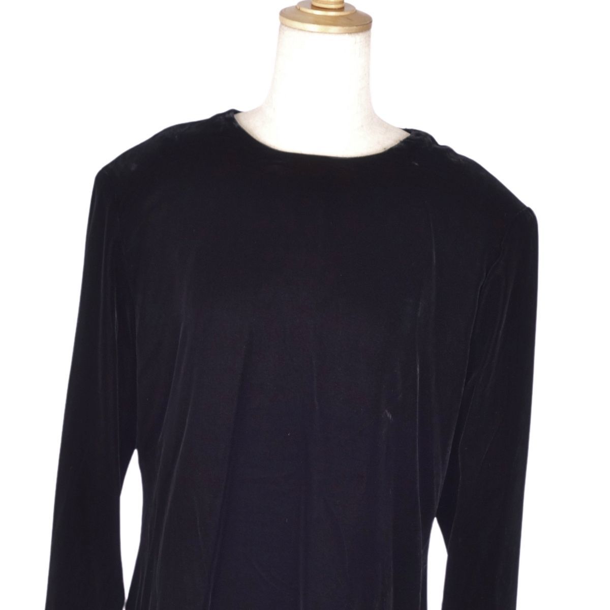 beautiful goods Gianni Versace GIANNI VERSACE shirt blouse long sleeve velour plain tops lady's 42 black cg09ed-rm04f06432