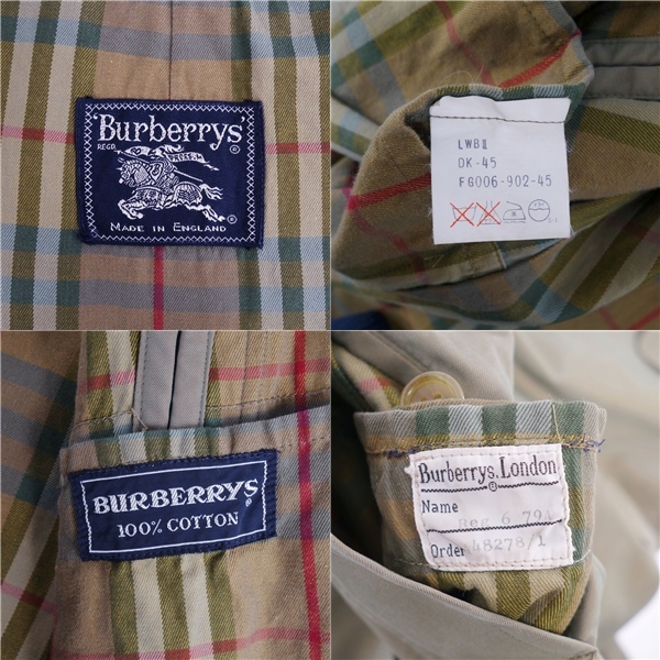 Vintage バーバリー Burberrys コート 英国製 ステンカラーコート バルマカーンコート ベルト レディース 6 カーキ cg03ol-rm05f02859_画像10