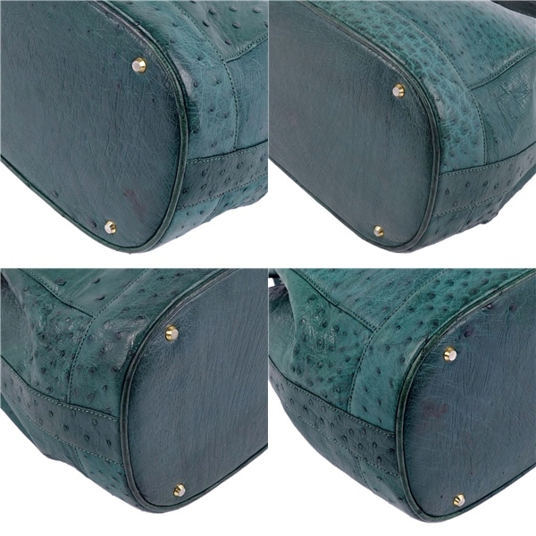 オーストリッチ OSTRICH バッグ ハンドバッグ トートバッグ エキゾチックレザー 本革 カバン レディース グリーン cg02ds-rm04f02635の画像8