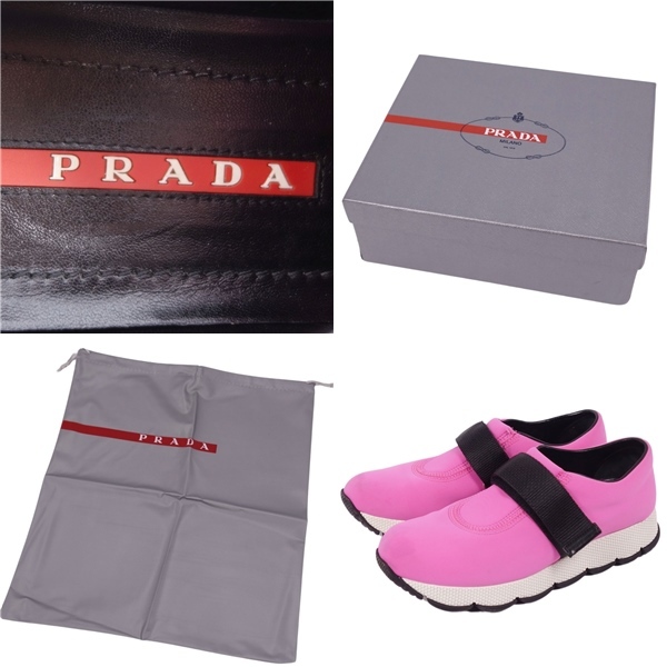 プラダ スポーツ PRADA SPORT スニーカー ファブリックスニーカー マジックテープ シューズ レディース 37 ピンク cg09ed-rm04f06443_画像10