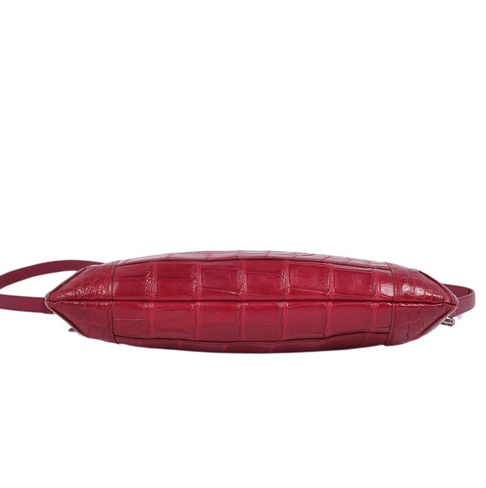  beautiful goods bo- gran BEAUGRAND bag JRA shoulder bag crocodile mat black kowani leather bag lady's red cg09de-rm05e25611