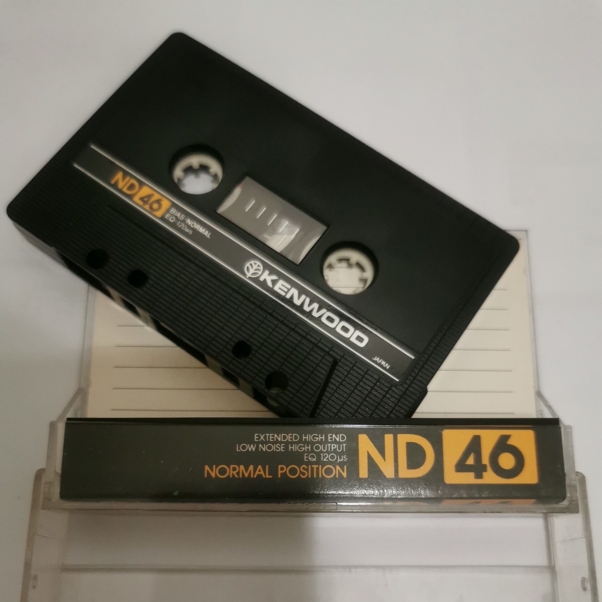 カセットテープ KENWOOD ND 46分 中古 使用済み ラベル 書き込みあり_画像1